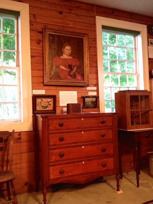 Chest of drawers, cherry and flame birch, made by Jonas Chickering, ca. 1820.